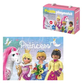 Dohe Playmobil Puzzle para Niños de 48 Piezas - Tematica Princesas - Doble Capa de Carton - Capa Intermedia de Contrachapado - Estimula Imaginacion y Razonamiento - Atractivos Colores y Dibu