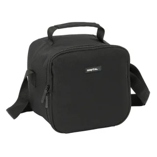 Safta Bolsa Isotermica Porta Alimentos 4.4L - Interior Forrado de Aluminio - Bandolera Ajustable - Repelente al Agua - Asa Superior - 200x150x200mm - Color Negro