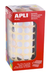 Apli Gomets Redondos Plata Metalizado - Ø 10.5mm - 5192 Unidades por Rollo - Desarrolla Habilidades y Capacidades en Niños