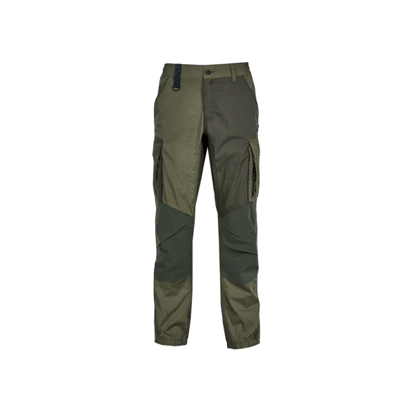 Upower Hike Pantalones Cargo Tecnicos - Talla 2XL - Tejido Ripstop Elastico, Resistencia al Desgaste, Bolsillos Multifuncionales, Refuerzos en Rodillas, Elementos Reflectantes - Color Verde Oscuro