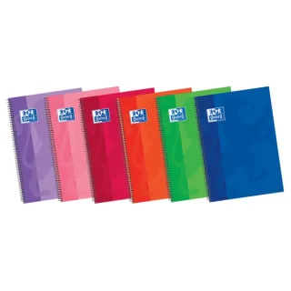 Oxford School Classic Write&Erase Fº Cuaderno Espiral - Tapa Extradura Resistente - 1 Linea con Margen - 80 Hojas - Colores Surtidos · Pack de 5 uds.