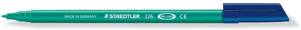 Staedtler Noris 326 Rotulador de Punta Fina - Trazo 1mm Aprox - Tina Base de Agua - Color Verde · Pack de 10 uds.