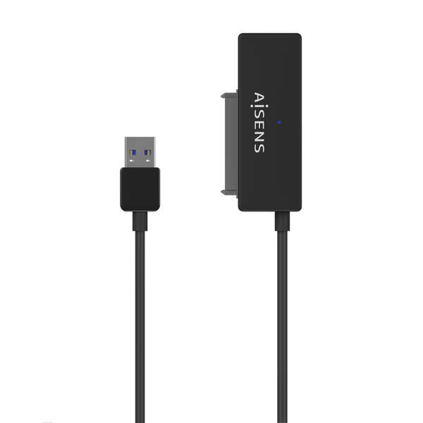 Aisens Adaptador SATA a USB-A USB 3.0/USB3.1 GEN1 para Discos Duros 2.5" y 3.5" con Alimentador - Color Negro