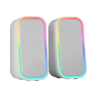 Mars Gaming MS-OM Altavoces - Sonido 20W - Chipset DSP - Iluminacion RGB - Bluetooth 5.3 - AUX-IN - Control Intuitivo - Compatibilidad Universal - Color Blanco