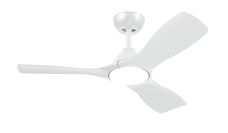 Philips Olas Fan Ceiling Ventilador de Techo con Luz LED Hasta 6500K - Aspas Fijas - 30W Ventilador + 24W Luz - Mando a Distancia - Color Blanco