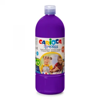 Carioca Botella de Tempera - 1000ml - Colores Superlavables - Faciles de Mezclar - Aplicable en Materiales Porosos - Alta Opacidad - Color Morado