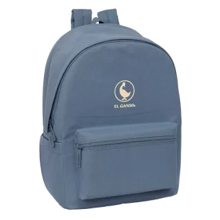 Safta el Ganso Basics Mochila para Portatiles hasta 15.6" - Antirrobo - Bolsillo para Tablet hasta 11" - Asa de Mano - USB - Cremallera - Doble Tirador - Acolchada - 31x44x18cm - Color Azul