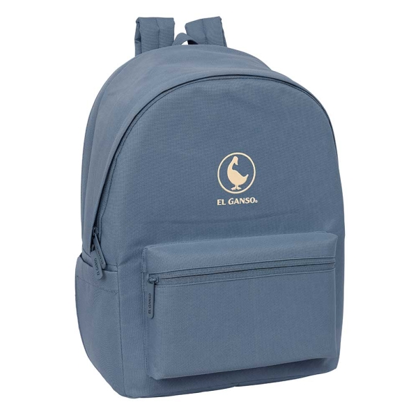 Safta el Ganso Basics Mochila para Portatiles hasta 15.6" - Antirrobo - Bolsillo para Tablet hasta 11" - Asa de Mano - USB - Cremallera - Doble Tirador - Acolchada - 31x44x18cm - Color Azul Azafata