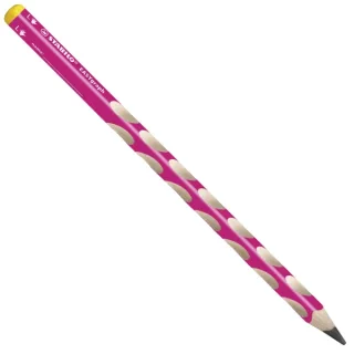 Stabilo Easygraph Lapiz de Grafito - Mina HB de 3.15mm - Diseño Ergonomico - Uso Zurdo - Color Rosa · Pack de 6 uds.