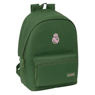 Safta Real Madrid Chica Caqui Mochila para Portatil hasta 15.6" - Conector USB - Acolchado en Espalda - Hombreras Ergonomicas - Base Acolchada - Asa Superior - 24.55L - 310x180x440mm - Color