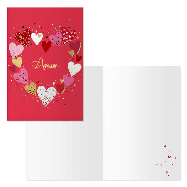 Dohe Pack de 6 Tarjetas de Felicitacion de San Valentin - 11.5x17cm - Impresas a Todo Color - Estampaciones con Pelicula de Color - Estampacion en Seco - Papel Offset Blanco de 300gr - Inclu