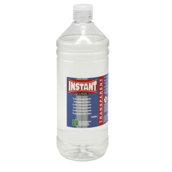 Instant Classic Super Clear Cola Transparente 1000gr - Apto para Uso Infantil y/o Domestico - Sin Disolventes - Transparente