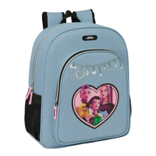 Safta K-Pop Demon Hunters Huntr/X Mochila - 15L - Adaptable a Carro - Bolsillo Frontal - Portabotellas - Cremallera con Doble Tirador - Asa de Mano - Espalda Acolchada - 32x38x12cm - Color A