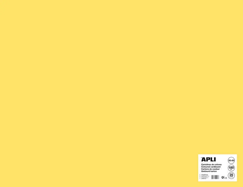 Apli Cartulina Amarillo Claro 50 x 65cm 170g 25 Hojas