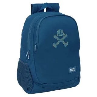 Safta Harper and Neyer Mochila Adaptable a Carro - Portabotellas - Dos Compartimentos Grandes - Tirador Doble - Hombreras Ergonomicas - Asa de Mano Superior - 23L - 320x160x440mm - Color Azu
