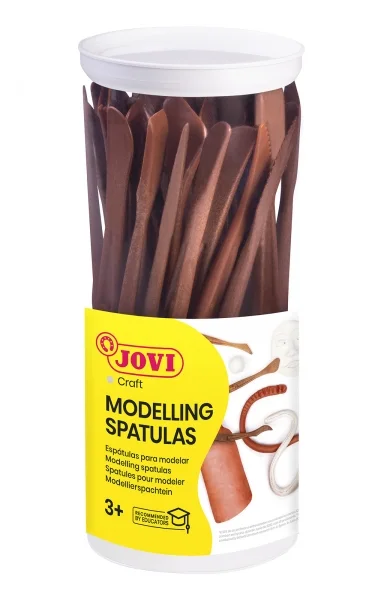Jovi Bote de 45 Modeladores de Plastico - 5 Modelos - Herramientas para Arcilla, Barro y Plastilina - Accesorios para Modelar - 9 Unidades Por Modelo - Color Marrón