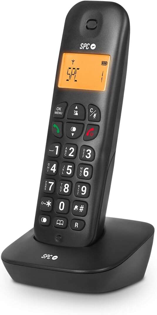 SPC Air Telefono Fijo Inalambrico - Pantalla Retroiluminada 35x22mm - Identificacion de Llamadas - 5 Melodias Disponibles - Practico y Sencillo - Disponible en 2 Colores - Posibilidad de Tra