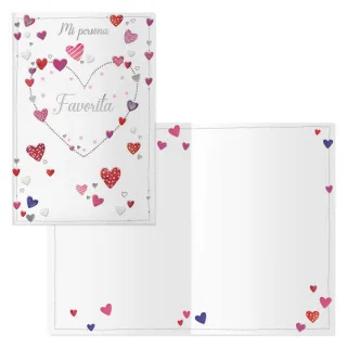 Dohe Delicia Pack de 6 Tarjetas de Felicitacion San Valentin - 11.5x17cm - Impresion a Todo Color - Estampaciones con Pelicula de Color - Estampacion en Seco - Papel Offset Blanco de 300gr -