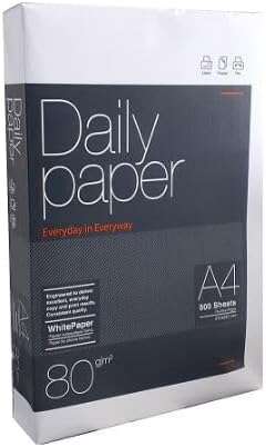 Daily Paper Papel A4 80gr. 210x297mm (500 Hojas) Blanco · Pack de 5 uds.