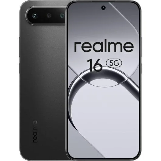 Realme 16 5G Smartphone Pantalla 6.57" - 8GB - 256GB - Camara 50MP - Bateria 6550mAh - Carga Rapida 45W - Color Negro