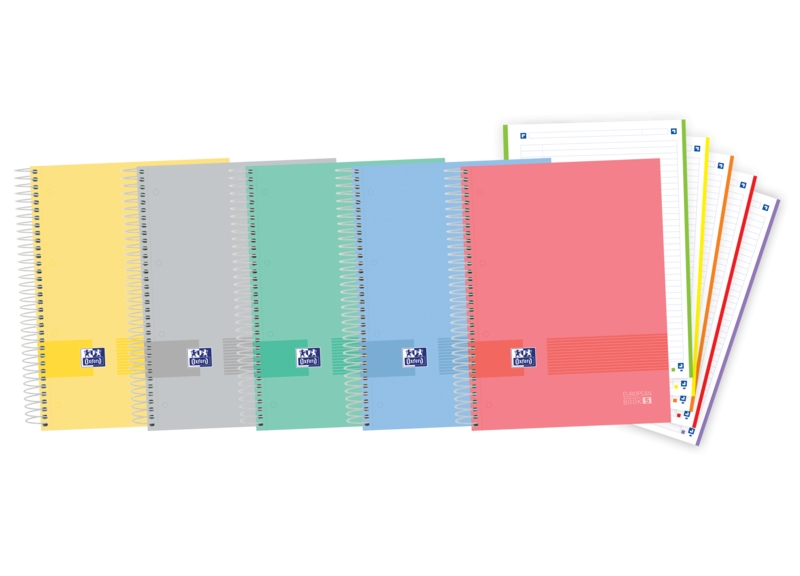 Oxford & You A4+ Europeanbook - Tapa Extradura Resistente - 5 Colores Surtidos - 120 Hojas · Pack de 5 uds.