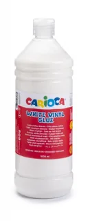 Carioca de Cola Blanca 1L - Tapa con Dispensador - Apta para Papel y Carton - Secado Transparente - Color Blanco