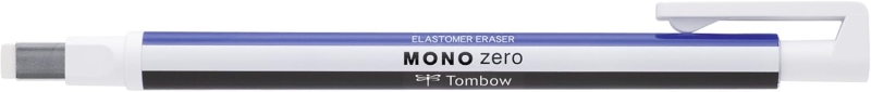 Tombow Mono Zero Portagomas - Punta Rectangular de 2.5x5mm - Capuchon de Proteccion - Mecanismo de Giro - Libre de PVC y Latex - Color Blanco, Azul y Negro · Pack de 5 uds.
