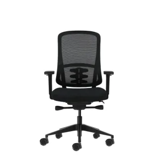 Oqonos Cherg 021 Silla de Oficina Ergonomica con Mecanismo Autobalanceado, Reposabrazos 4D, Asiento Deslizable y Ruedas de Silicona - Negro