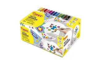 Jovi Textil Caja de 48 Rotuladores Textil- Tinta Base Agua - Punta Pincel - Resistente a Lavados - Secado Rapido - Color Surtido