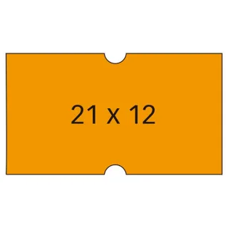 Apli Etiquetas Naranjas para Maquinas de Precios de 1 Linea - Tamaño 21x12mm - Pack de 6 Rollos - Adhesivo Permanente - Compatibles con Modelos 101418 y 101948
