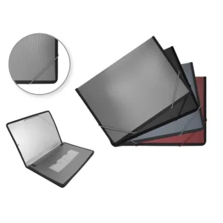 Manager Pack de 4 Carpetas A4 - Fabricadas en Polipropileno - Cierre con Gomas - Ideal para Congresos, Ferias, etc... - Colores Surtidos