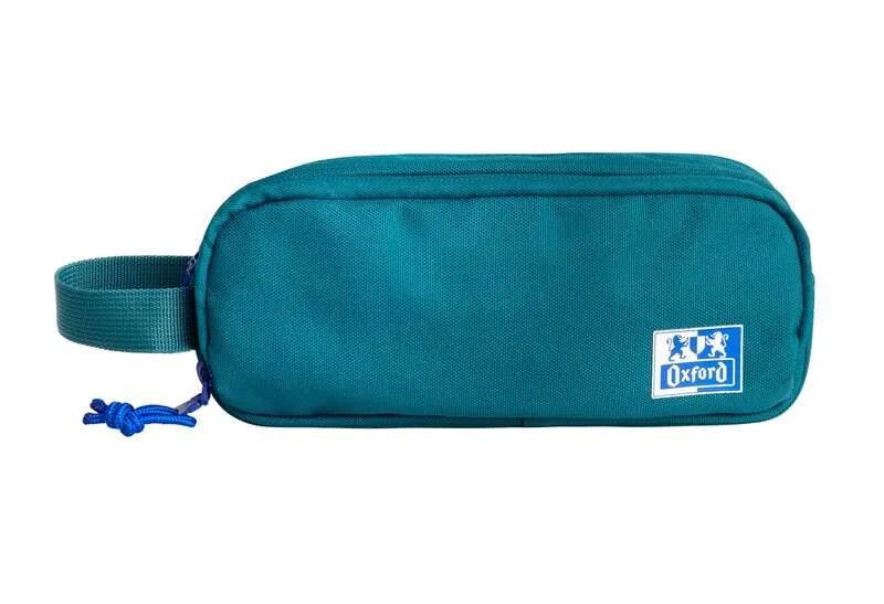 Oxford B-Smart Estuche Portatodo - 3 Compartimentos - Asa Lateral - Fabricado en Material Reciclado - Color Aqua