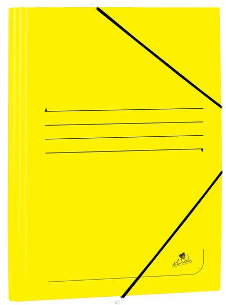 Mariola Carpeta de Carton Estucado con Solapas Folio 500gr/m2 - Medidas 34x25x1cm - Cierre con Goma Elastica - Color Amarillo · Pack de 20 uds.