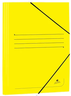 Mariola Carpeta de Carton Estucado con Solapas Folio 500gr/m2 - Medidas 34x25x1cm - Cierre con Goma Elastica - Color Amarillo · Pack de 20 uds.