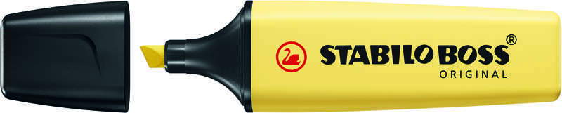 Stabilo Boss 70 Pastel Rotulador Marcador Fluorescente - Trazo entre 2 y 5mm - Recargable - Tinta con Base de Agua - Color Amarillo Cremoso · Pack de 10 uds.