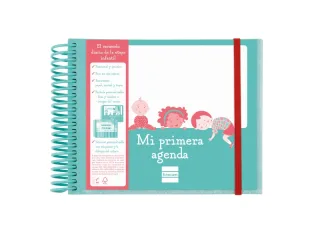 Finocam Infantil.2 Agenda sin Fechar - 1 Dia por Pagina - 160x130mm - Tapas de Polipropileno - Papel de 90g/m2 - Espiral de Plastico - Cierre con Goma - Color Turquesa