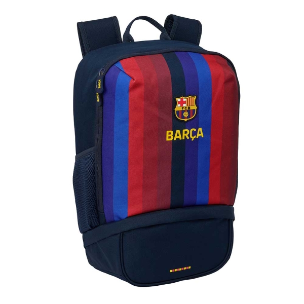 Safta F.C.Barcelona 1ª Equipacion 26/27 Mochila Zapatillero - Cremallera con Doble Tirador - Bolsillo Interior - Portabotellas - Asa de Mano - 28x51x19cm - Color Azul Noche