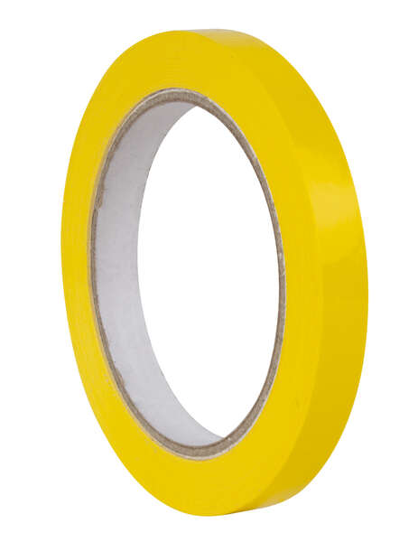 Apli Cinta Adhesiva Amarilla 12mm x 66m - Resistente al Agua y a la Intemperie - Facil de Cortar y Manipular - Ideal para Etiquetar y Marcar - Amarillo · Pack de 12 uds.