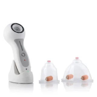 Innovagoods Aparato Anticelulitico de Vacumterapia Pro - Intensidad Regulable - Recargable por USB - Incluye Rodillos de Succion - Uso Diario 5 a 10 Minutos - Color Blanco Gris