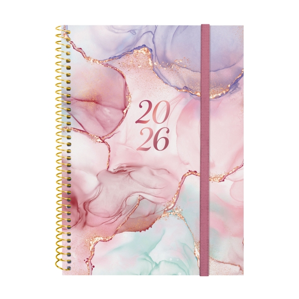 Finocam Design Collection Agenda de Espiral - Anual 2026 - Tapa Ligera - Formato E10 - 162x14x212mm - Semana Vista Horizontal - Color Varios
