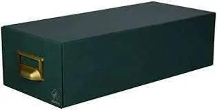Mariola Fichero Carton Forrado en Geltex Nº2 para 1000 Fichas - Medidas 155x100x350mm - Resistente y Duradero - Color Verde