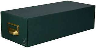 Mariola Fichero Carton Forrado en Geltex Nº2 para 1000 Fichas - Medidas 155x100x350mm - Resistente y Duradero - Color Verde