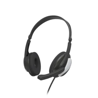 Hama Hs-P100 V2 Auriculares con Microfono Omnidireccional - Cable 2m - Jack 3.5mm - Diadema Ajustable - Almohadillas de Malla - Color Negro y Plata