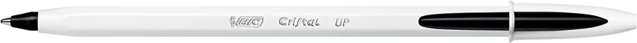 Bic Cristal Up Boligrafo de Bola - Punta de 1.2mm - Tinta con Base de Aceite - Cuerpo Blanco - Color Negro · Pack de 20 uds.