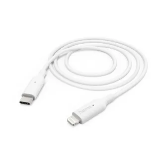 Hama Cable de Carga - USB-C Macho - Lightning - Longitud 1m - Velocidad hasta 480Mbps - Niquelado - Color Blanco