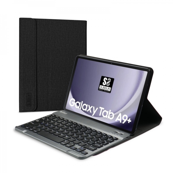 Subblim Keytab Pro BT Funda Exclusiva + Teclado para Tablet Samsung Galaxy Tab A9+ 11″ - Teclado Compacto Bluetooth - Cierre Magnetico - Conecta hasta 3 Dispositivos - Color Negro