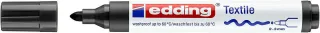 Edding 4500 Rotulador Permanente para Textil - Punta Redonda - Trazo entre 2 y 3mm - Olor Neutro - Secado Rapido - Color Negro · Pack de 10 uds.