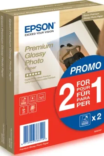 Epson Premium Glossy Photo Pack de 80 Hojas de Papel Fotografico - 10x15cm - Gramaje de 255g/m2 - Acabado Brillante - Compatible con Impresoras Inkjet - Color Blanco