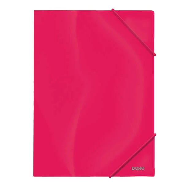 Dohe Carpeta de Gomas con Tres Solapas - 600 Micras - Fabricada en Polipropileno Opaco Cristal - Cierre de Gomas Redondas · Pack de 10 uds.