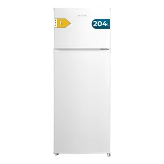 Cecotec Bolero CoolMarket 2D 204 White E Frigorifico Dos Puertas - Capacidad 204L - Luz LED - Compresor Inverter - Tecnologia Ciclica - Tirador Integrado - Silencioso - 143x55x55cm - Color B